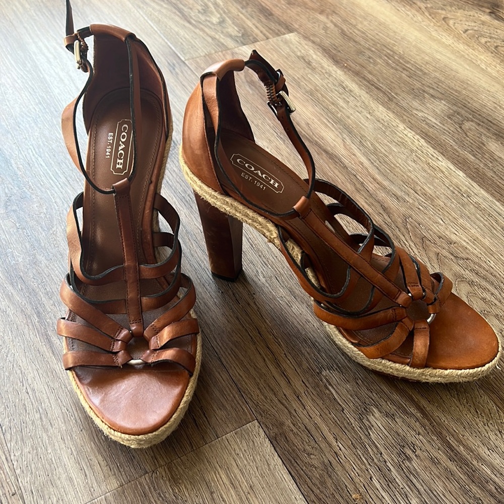 Coach heeled sandals size 8.5